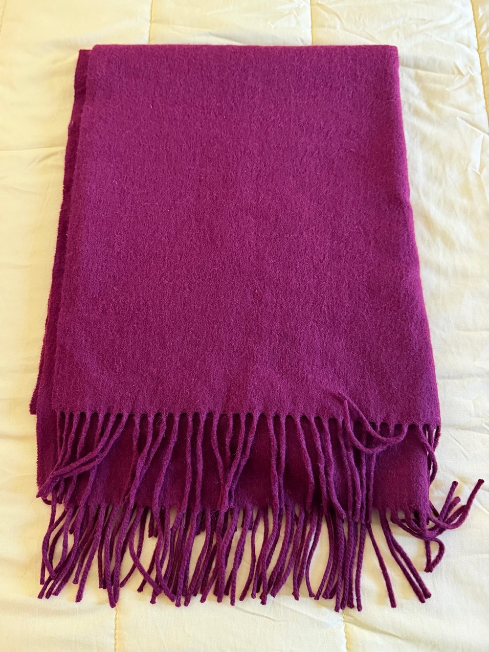 Acne Studios Virgin Wool Scarf Burgundy Fringe Made in Italy Luxury Designer